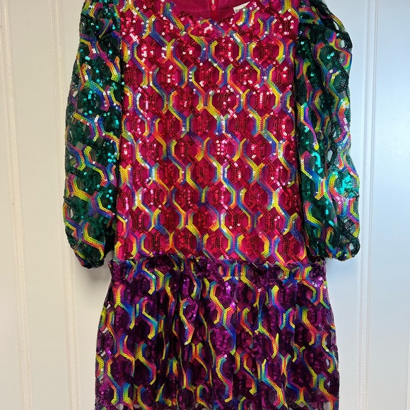 QUEEN OF SPARKLES Dresses & Skirts - Queen of Sparkles size M Colorful Sequin Dress